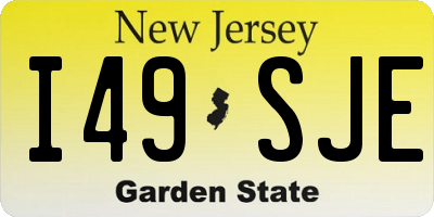 NJ license plate I49SJE