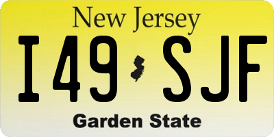 NJ license plate I49SJF