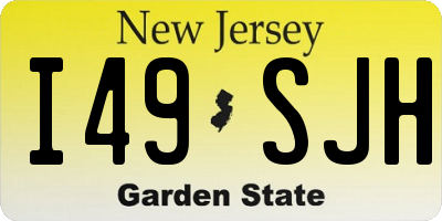 NJ license plate I49SJH