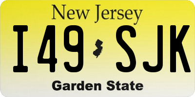 NJ license plate I49SJK