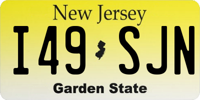 NJ license plate I49SJN