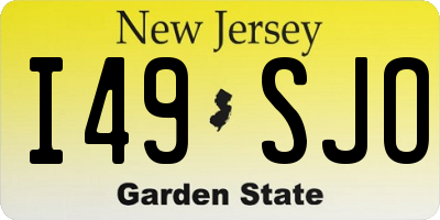 NJ license plate I49SJO