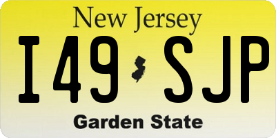 NJ license plate I49SJP