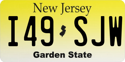 NJ license plate I49SJW