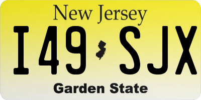 NJ license plate I49SJX
