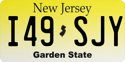 NJ license plate I49SJY