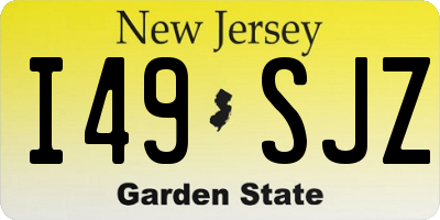 NJ license plate I49SJZ