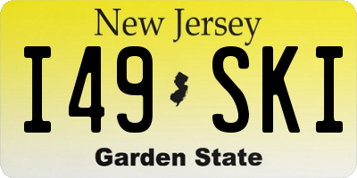 NJ license plate I49SKI