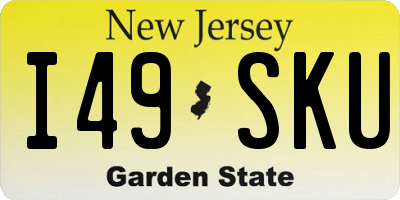 NJ license plate I49SKU