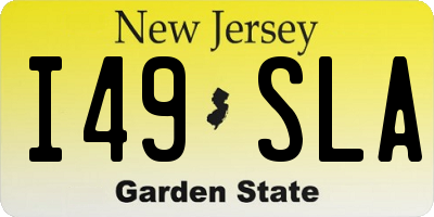 NJ license plate I49SLA