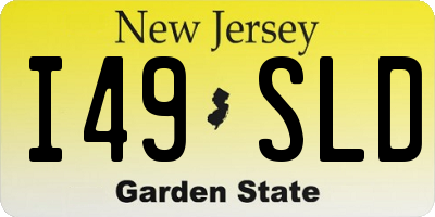 NJ license plate I49SLD