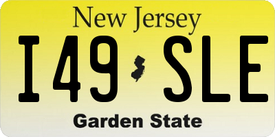 NJ license plate I49SLE