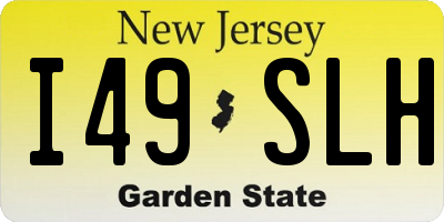 NJ license plate I49SLH