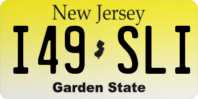 NJ license plate I49SLI
