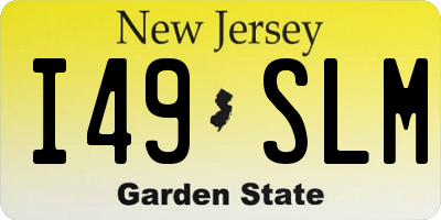 NJ license plate I49SLM