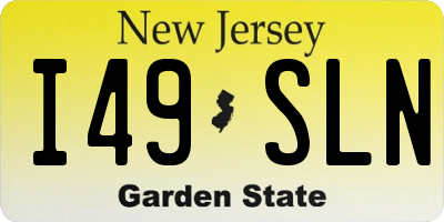 NJ license plate I49SLN