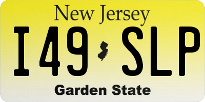 NJ license plate I49SLP