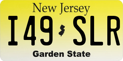NJ license plate I49SLR