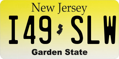 NJ license plate I49SLW