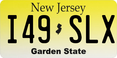 NJ license plate I49SLX