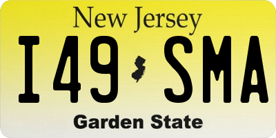 NJ license plate I49SMA