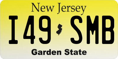 NJ license plate I49SMB