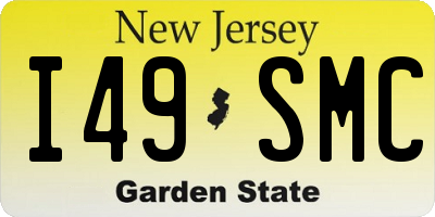NJ license plate I49SMC