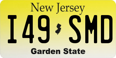 NJ license plate I49SMD
