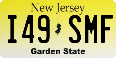 NJ license plate I49SMF