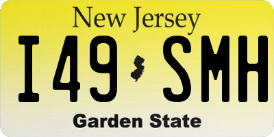 NJ license plate I49SMH