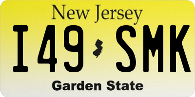 NJ license plate I49SMK