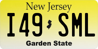 NJ license plate I49SML