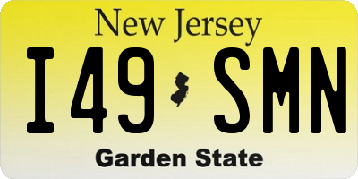 NJ license plate I49SMN