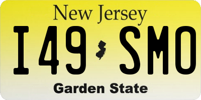 NJ license plate I49SMO