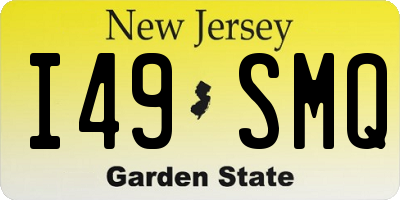 NJ license plate I49SMQ