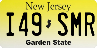 NJ license plate I49SMR