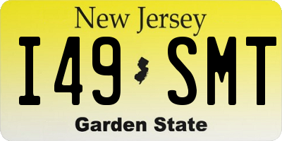 NJ license plate I49SMT