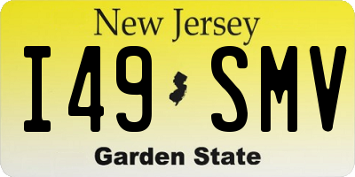 NJ license plate I49SMV