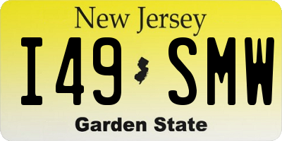 NJ license plate I49SMW