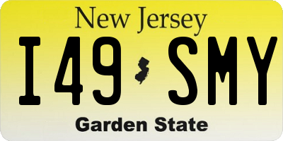 NJ license plate I49SMY