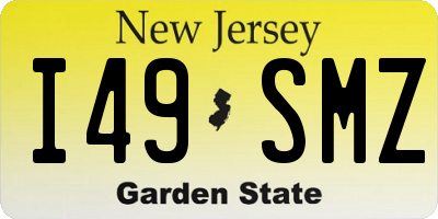 NJ license plate I49SMZ