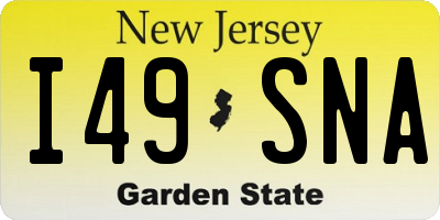 NJ license plate I49SNA