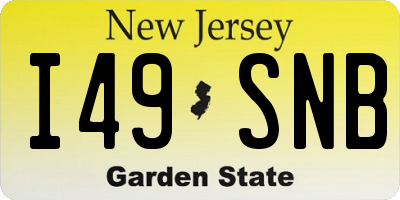 NJ license plate I49SNB