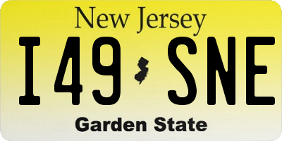 NJ license plate I49SNE