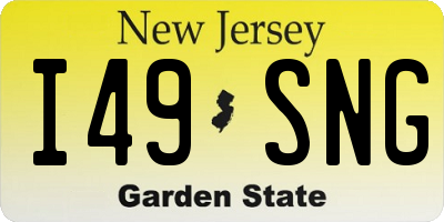 NJ license plate I49SNG