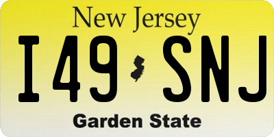 NJ license plate I49SNJ