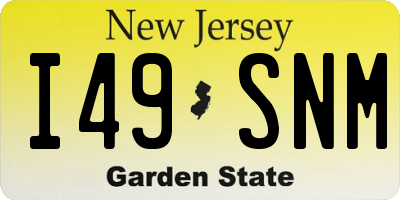 NJ license plate I49SNM