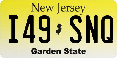 NJ license plate I49SNQ