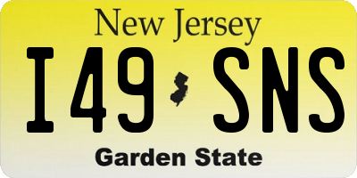 NJ license plate I49SNS