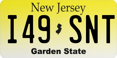 NJ license plate I49SNT